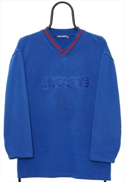 Vintage Chemise Lacoste Spellout Blue Sweatshirt Womens