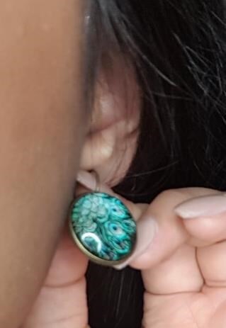 EMERALD PEACOCK STATEMENT EARRINGS