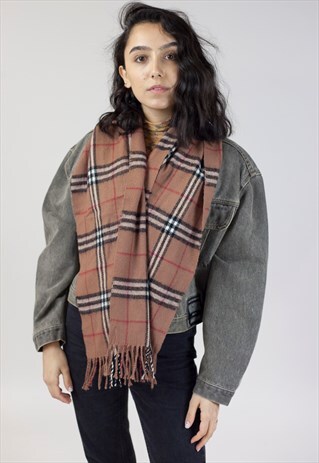 VINTAGE BROWN CHECK SCARF
