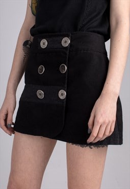 Vintage Wool Mini Embroidered Skirt