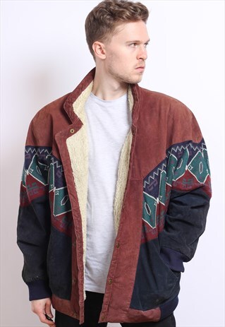 VINTAGE AZTEC FLEECE LINED JACKET