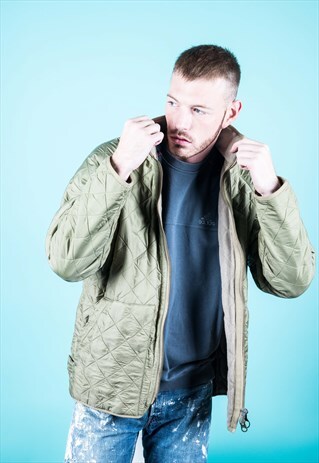 VINTAGE BARBOUR QUILTED JACKET IN GREEN