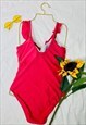 VINTAGE 90'S FRILL STRAP BRIGHT PINK SWIMSUIT