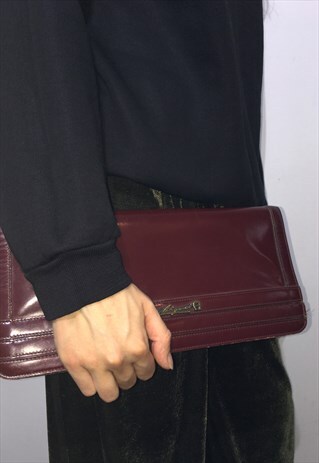 VINTAGE 80 UNIQUE BEAUTIFUL MAROON CLUTCH