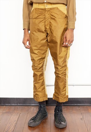 60S WORKWEAR NYLON PATCHED CROPPED STRAIGHT PANTS 32