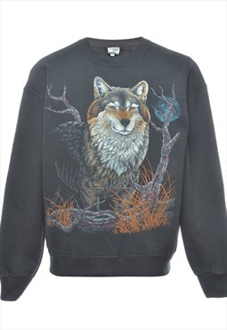 Vintage Lee Wolf Animal Sweatshirt - L