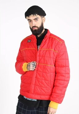 Vintage French Connection Padded Quilted Jacket Red