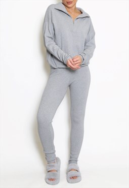 Zip jumper and leggings Coord In Grey