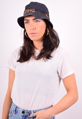 PAUL & SHARK WOMENS VINTAGE BUCKET HAT LARGE NAVY BLUE 90'S