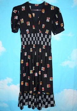 Vintage 70's Cute Puff Sleeve Day Dress