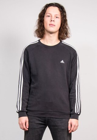VINTAGE 90'S BLACK ADIDAS SWEATER SWEATSHIRT