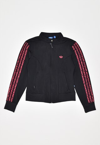 VINTAGE 00'S Y2K ADIDAS TRACKSUIT TOP JACKET BLACK