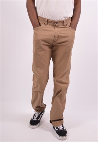 WRANGLER MENS VINTAGE TROUSERS W34 L34 KHAKI 90S