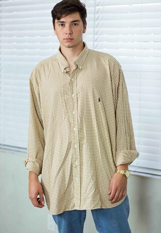 VINTAGE POLO RALPH LAUREN FLANNEL SHIRT LOGO 90S X 10.4
