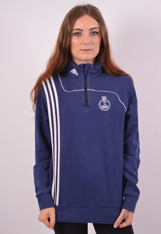 VINTAGE ADIDAS SWEATSIRT JUMPER BLUE