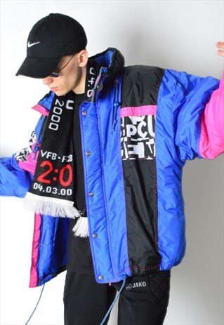 VINTAGE 80S COLOURFUL PADDED SKI JACKET