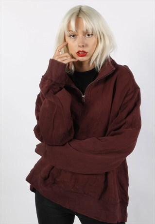 VINTAGE EDDIE BAUER 1/4 ZIP SWEATSHIRT MAROON