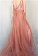 VINTAGE PALE PINK WEDDING GUEST DRESS, UK18
