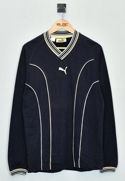 Vintage Puma Sweatshirt Blue Large