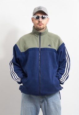 ADIDAS fleece jacket with a front zip brand 3 stripes L