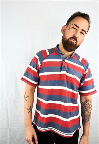 VINTAGE STRIPED ADIDAS POLO