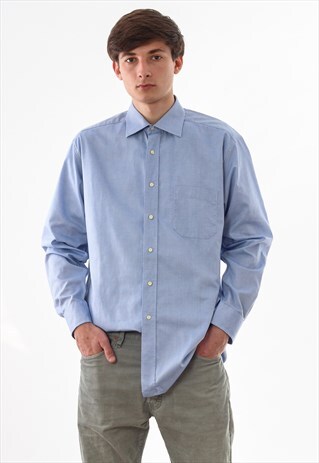 VINTAGE CHRISTIAN DIOR 90S BLUE LONG SLEEVE