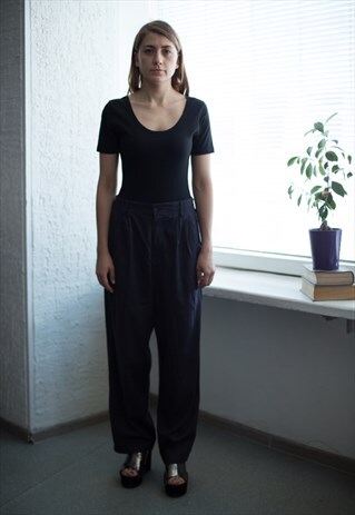 VINTAGE 90'S DARK PURPLE HIGH WAISTED TROUSERS