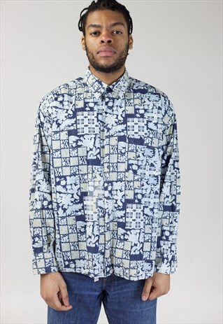 VINTAGE 90S ABSTRACT PATTERNED SHIRT