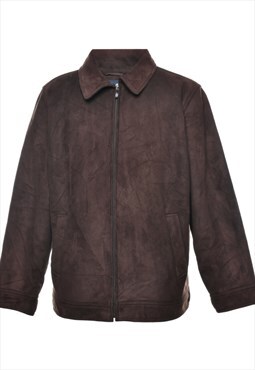 Vintage Brown Suede Smart Coat - L