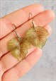 FROSTED ACRYLIC LEAF EARRINGS