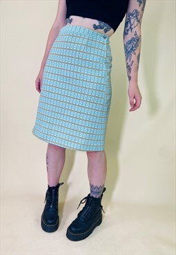 Vintage 70s Midi Pattern Skirt