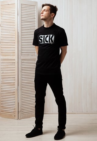 GRAFFITI STENCIL SHIRT - SICK - STREET ART HIP HOP T SHIRT