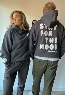 'stay for the mood' grey 400gsm tracksuit set