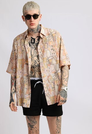 VINTAGE ABSTRACT PRINT SHIRT