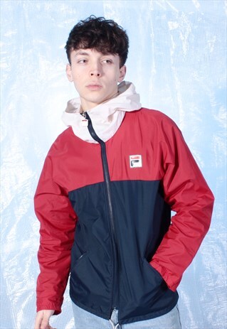 VINTAGE FILA NAVY AND RED LIGHTWEIGHT JACKET