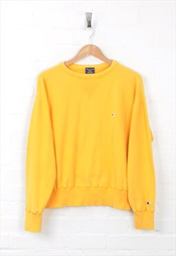 Vintage Champion Sweater Yellow Ladies Large CV2298