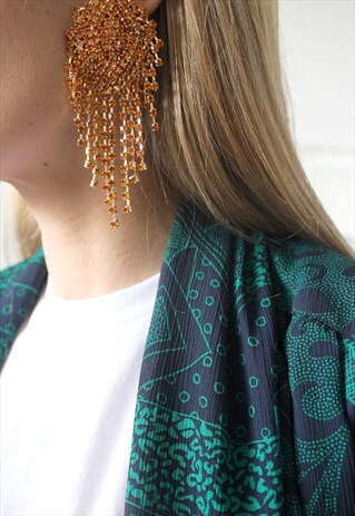 EARRINGS GOLD RHINESTONE