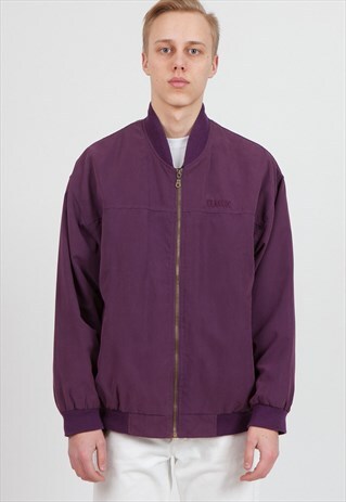 VINTAGE PURPLE SILK BOMBER JACKET
