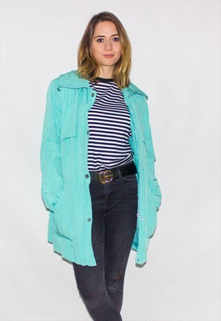 VINTAGE AQUA SHELL JACKET WINDBREAKER