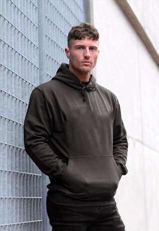 ESSENTIAL BLANK PULLOVER HOODY - STORM SMOKE GREY