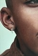 STERLING SILVER ROUND TUBE HOOP EARRINGS FOR MEN