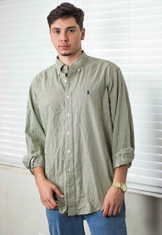 VINTAGE POLO RALPH LAUREN SHIRT LOGO 90S L 8.2