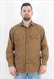  Men M Fleece Lined Buckskin Shirt Button Canvas Heavy Chore