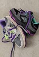 CLASSIC SNEAKERS DOUBLE LACE SKATER SHOES IN PURPLE BLACK 