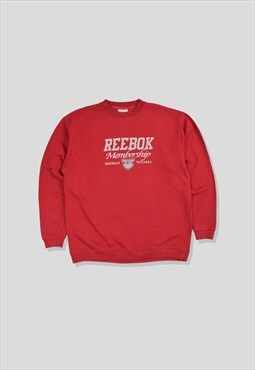 Vintage 90s Reebok Embroidered Logo Sweatshirt in Red