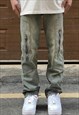 BLUE WASHED CARGO DENIM JEANS PANTS TROUSERS 