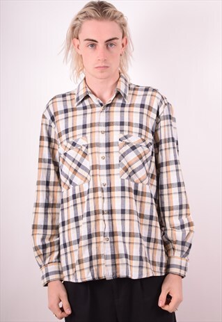 MENS VINTAGE SHIRT LARGE MULTI CHECK 90S