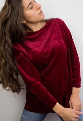 ROMANTIC VINTAGE VELVET BLOUSE TOP