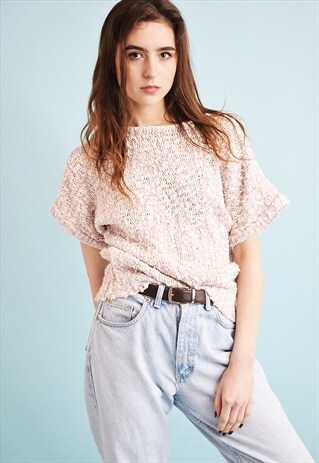 90'S RETRO JAZZY KNITTED OVERSIZED MOMS TOP BLOUSE