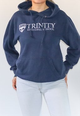 Vintage Trinity College Blue Logo Hoodie